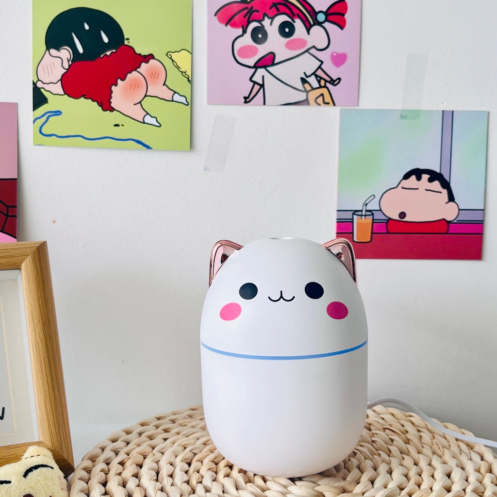 Mini Umidificador de ar Gatinho - 250ml (LED)