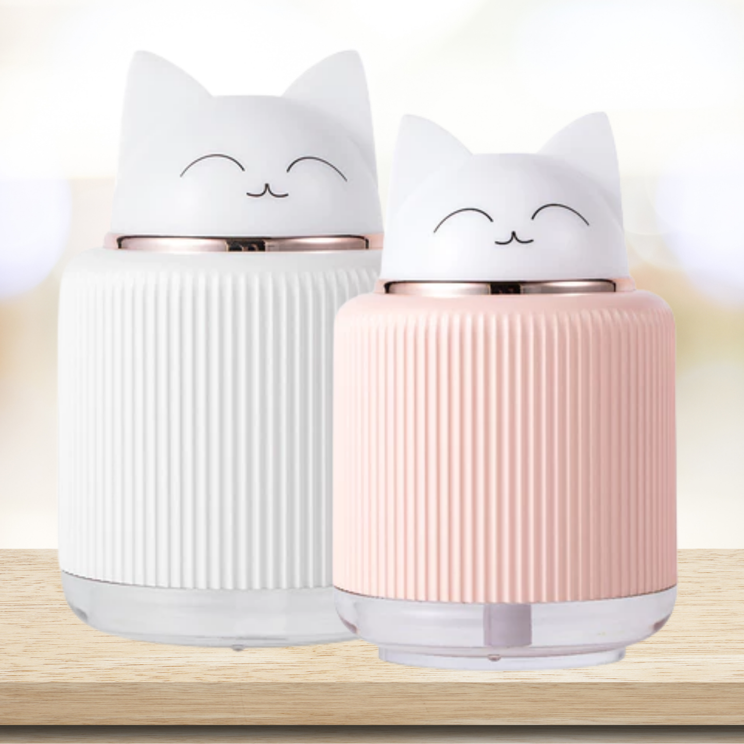 Mini Umidificador de ar Gatinho - 300ml (LED)