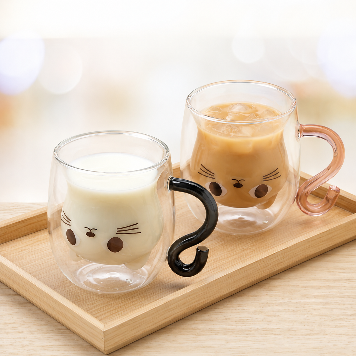 Caneca de vidro duplo - Gatinho